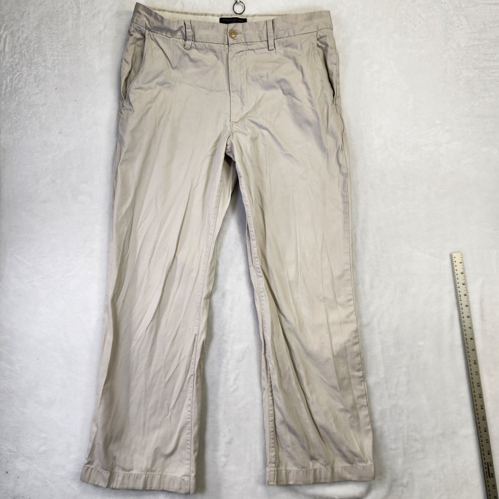 Banana Republic Mens Khaki Chino Pants Tan Straight Leg 36x32 Cotton Twill